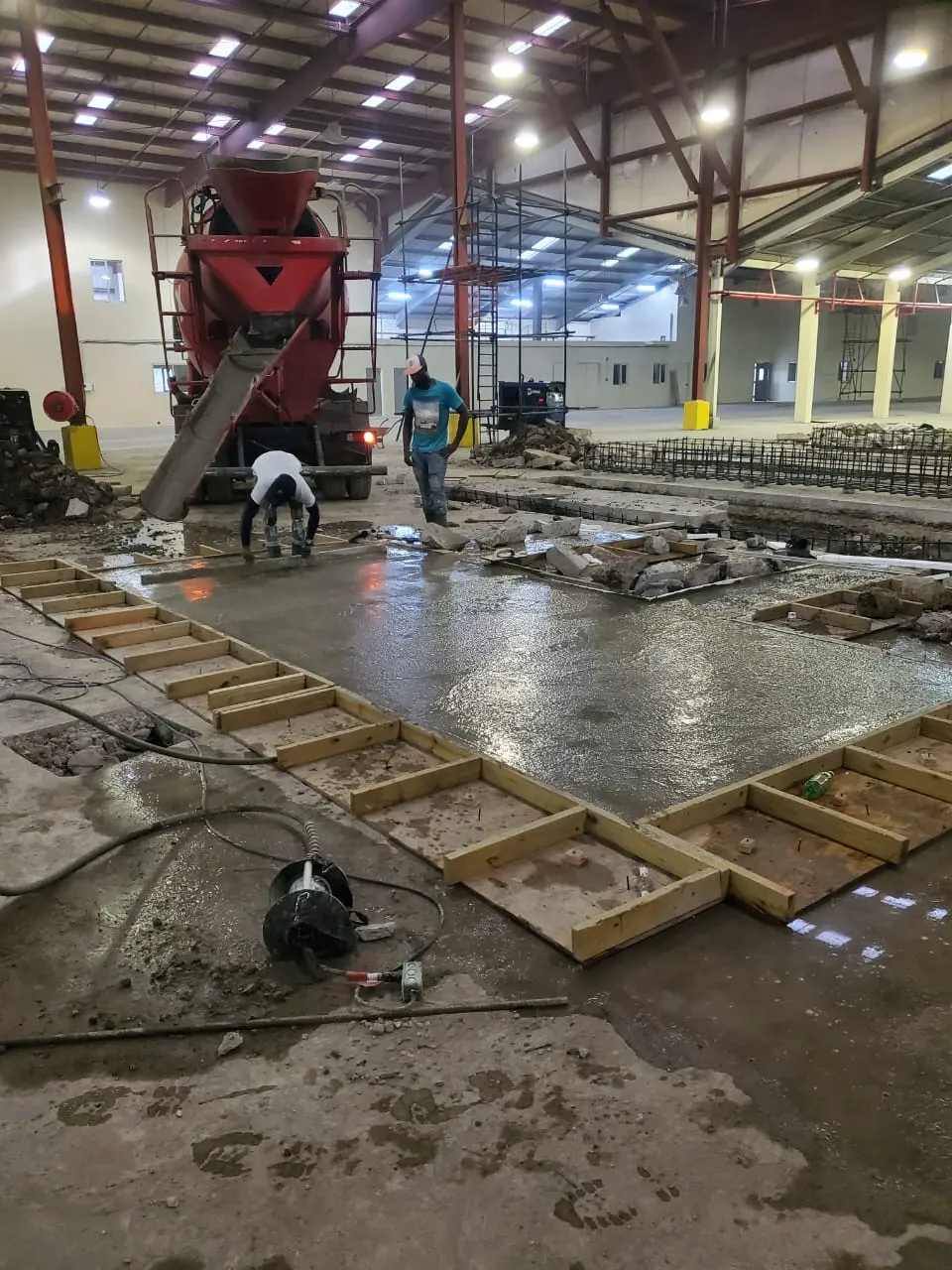 Concrete pour for precision equipment foundations at JPI