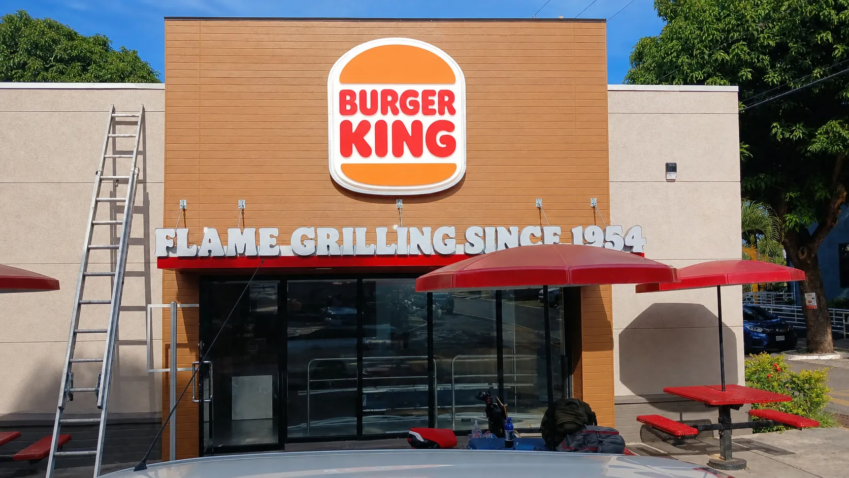 Renovated Burger King restaurant exterior