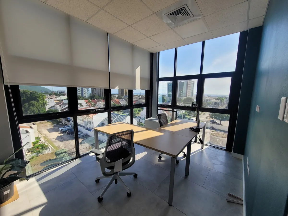 ZS private office workspace with floor-to-ceiling glazing